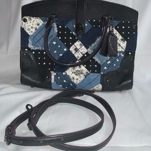 Coach Mercer 30 Canyon Denim blue patchwork